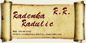 Radenka Radulić vizit kartica